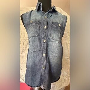 Mudd Blue Denim sleeveless blouse